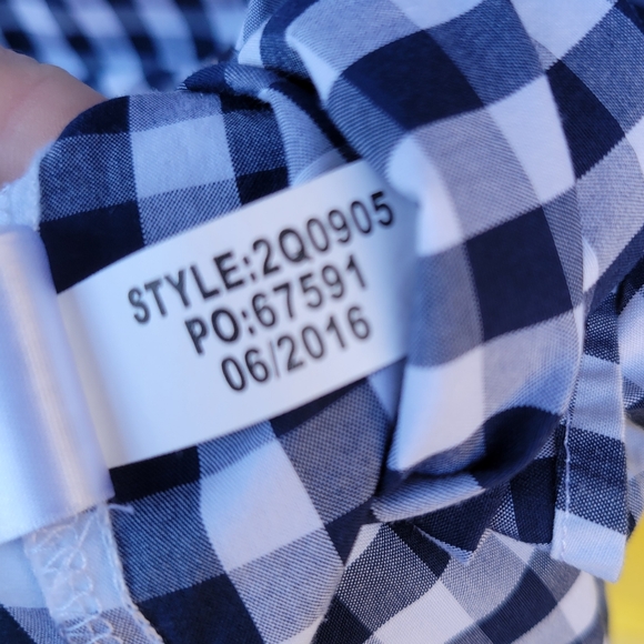 Vineyard Vines Navy Gingham Cotton Shirt Dress Button Front Size 4 - Picture 9 of 10